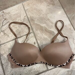 Victoria Secret tan and leopard print push up bra